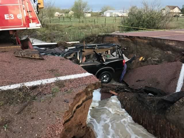 2 firefighters injured, 1 person airlifted after Colorado road collapses