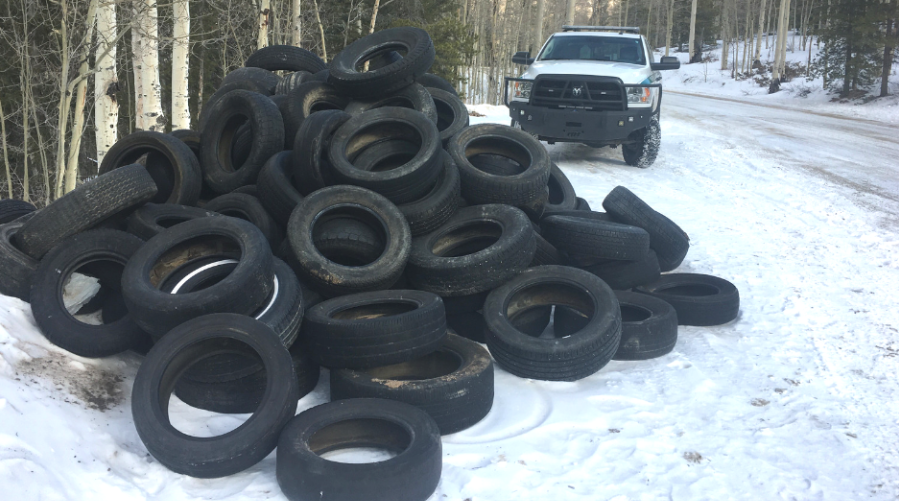 Authorities search for person that dumped a literal ton of tires in national forest land