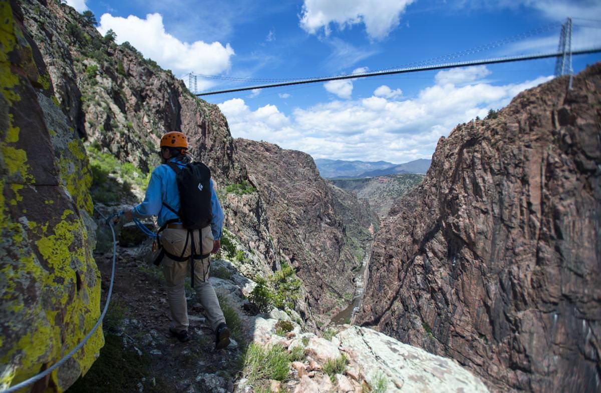 Cliffside climbs and narrow bridges on the Royal Gorge Via Ferrata