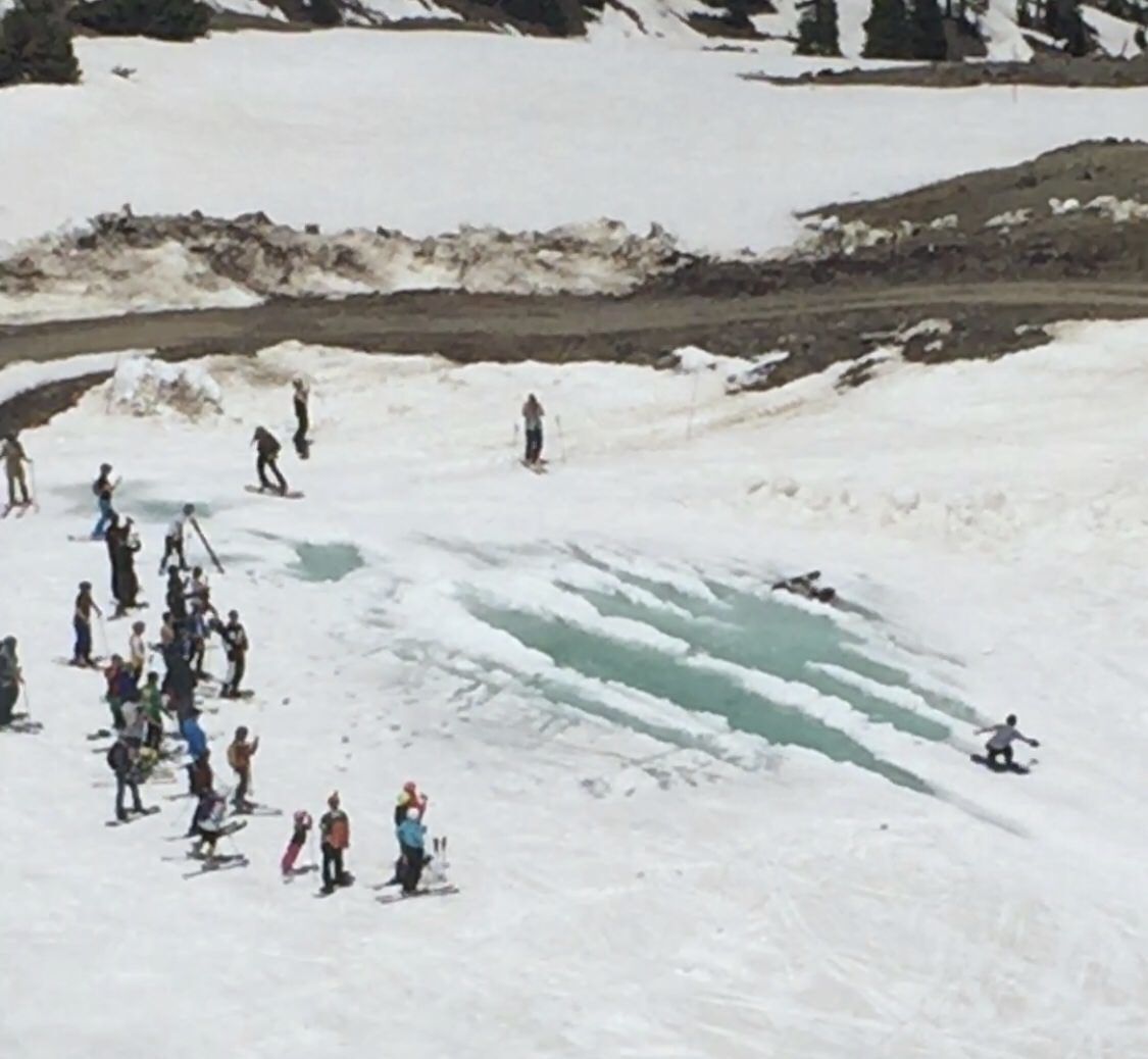 Natural pond lets slope-goers waterski at 11,500+ feet in Colorado