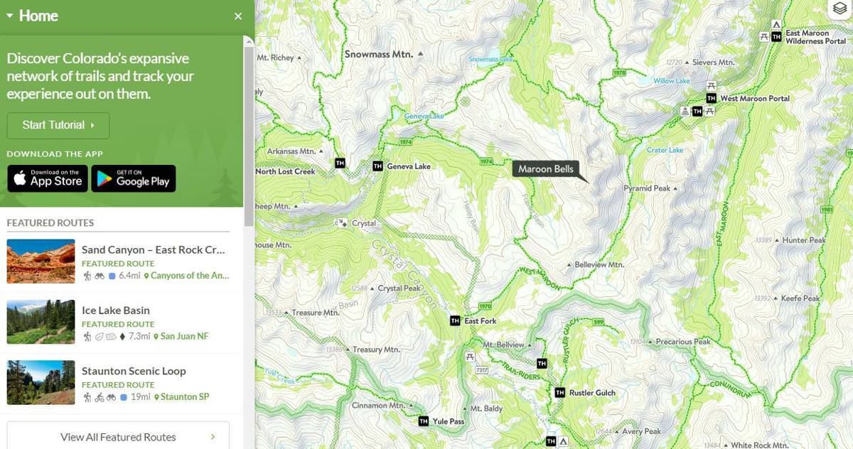 COTREX app details 39,829 miles of trails around Colorado