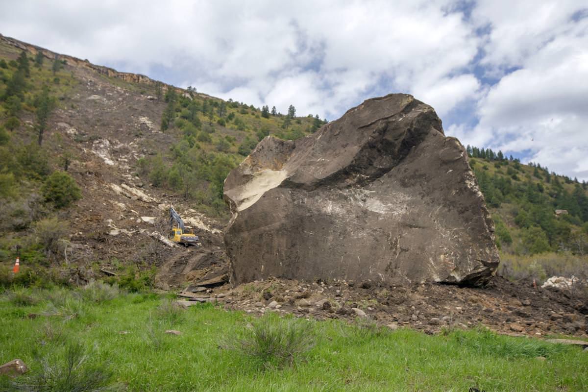 State to move highway instead of 8.5 million pound rockslide boulder, saving $200,000