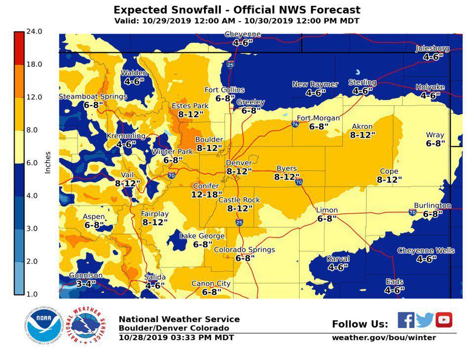Up to 18 additional inches of snow headed to Colorado