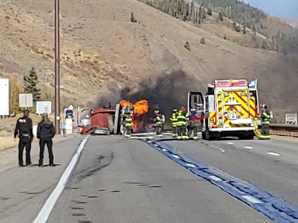 Fiery semi crash shuts down part of I-70 in Colorado