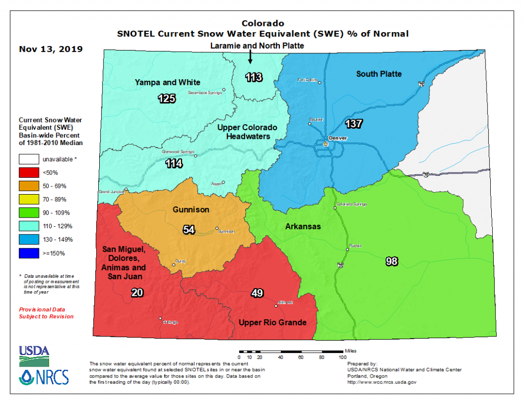 Colorado snowpack now below average due to recent dry spell