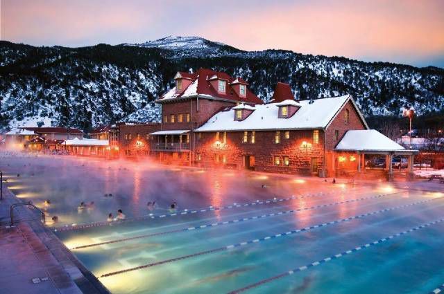Glenwood Hot Springs claims that its century-old pool is the largest of its kind of the world. An on-site spa, restaurant, athletic club are open year-round. In the summer visitors can enjoy cabana rentals, water slides, and a pool for kids. Photo Credit: Glenwood Hot Springs