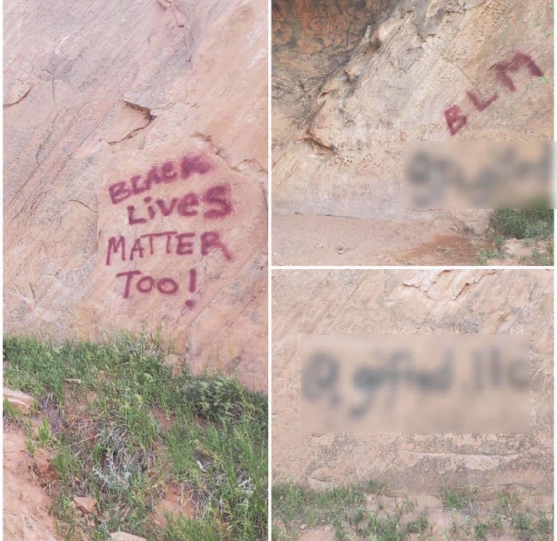 Graffiti at the Red Rock Canyon Open Space. Photo Credit: CSPD.