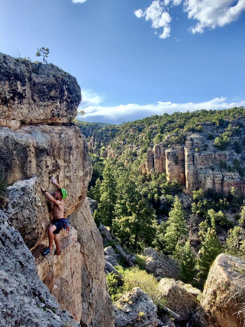 Shelf Road is known for offering year-round climbing, with some walls getting warming sunshine in the winter and others offering shade from blistering summer temperatures.Photo Credit: Mariah Hoffman.