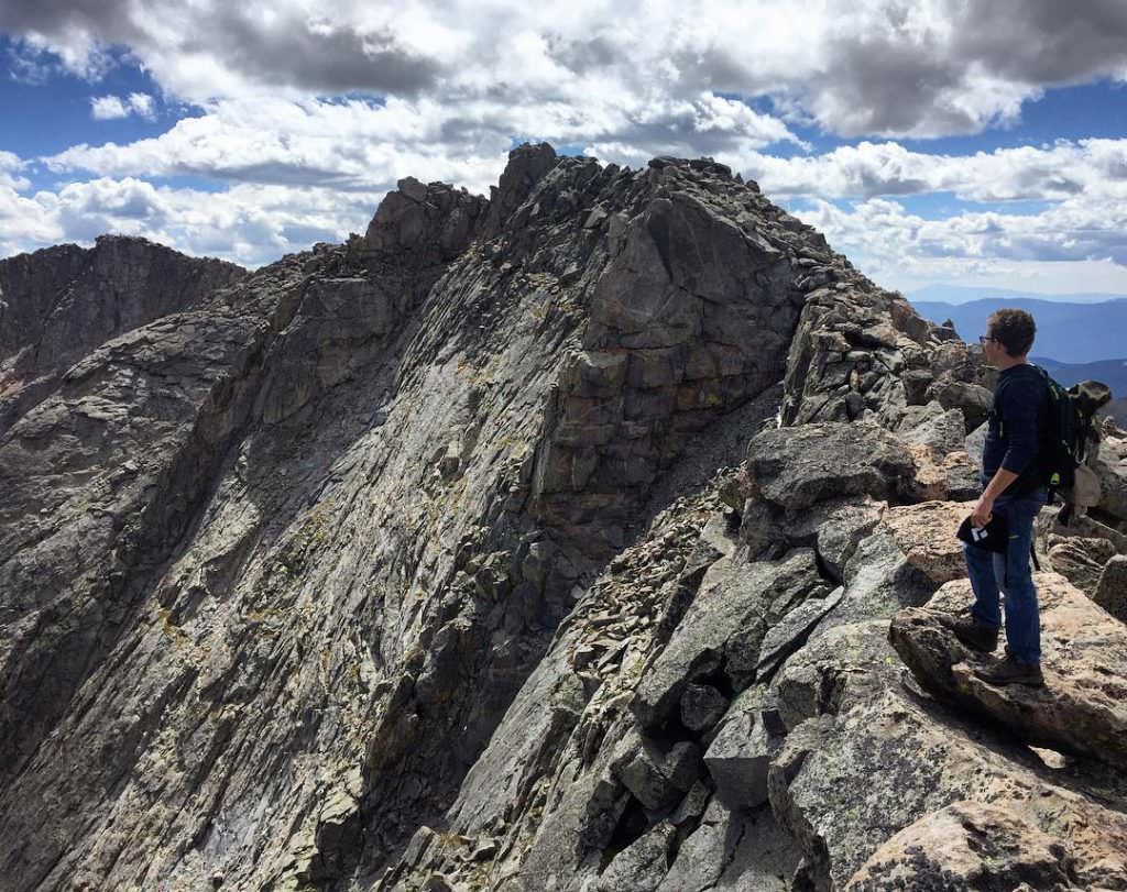 One thing to note about Mount Evans is the exposure risk. You should practice your route-finding skills prior to this climb and stay within your abilities when it comes to scrambling. Also, don’t wear jeans like I am in this picture. I’ve learned a lot since then.