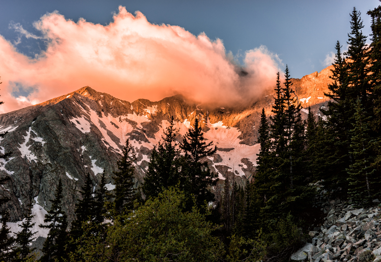 Fiery views captured of Blanca Peak. Photo Credit: nick1803 (iStock). (nick1803)