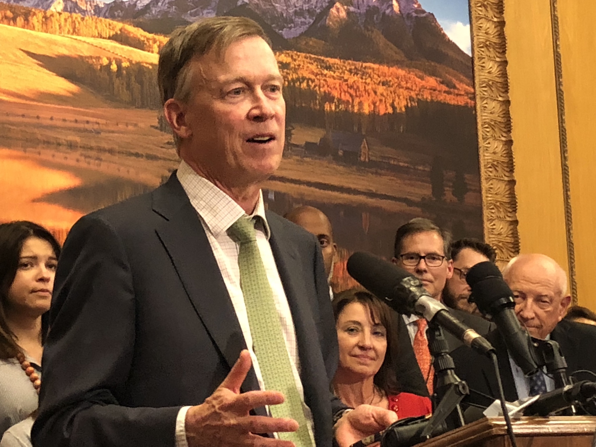 Then-Gov. John Hickenlooper speaks a press conference in his office at the state Capitol in Denver on June 5, 2018. (JoeyBunchjoey.bunch@coloradopolitics.comhttps://secure.gravatar.com/avatar/66505e98f9e3fed10e6a3b9a1fc4ca22?d=mm&r=g)