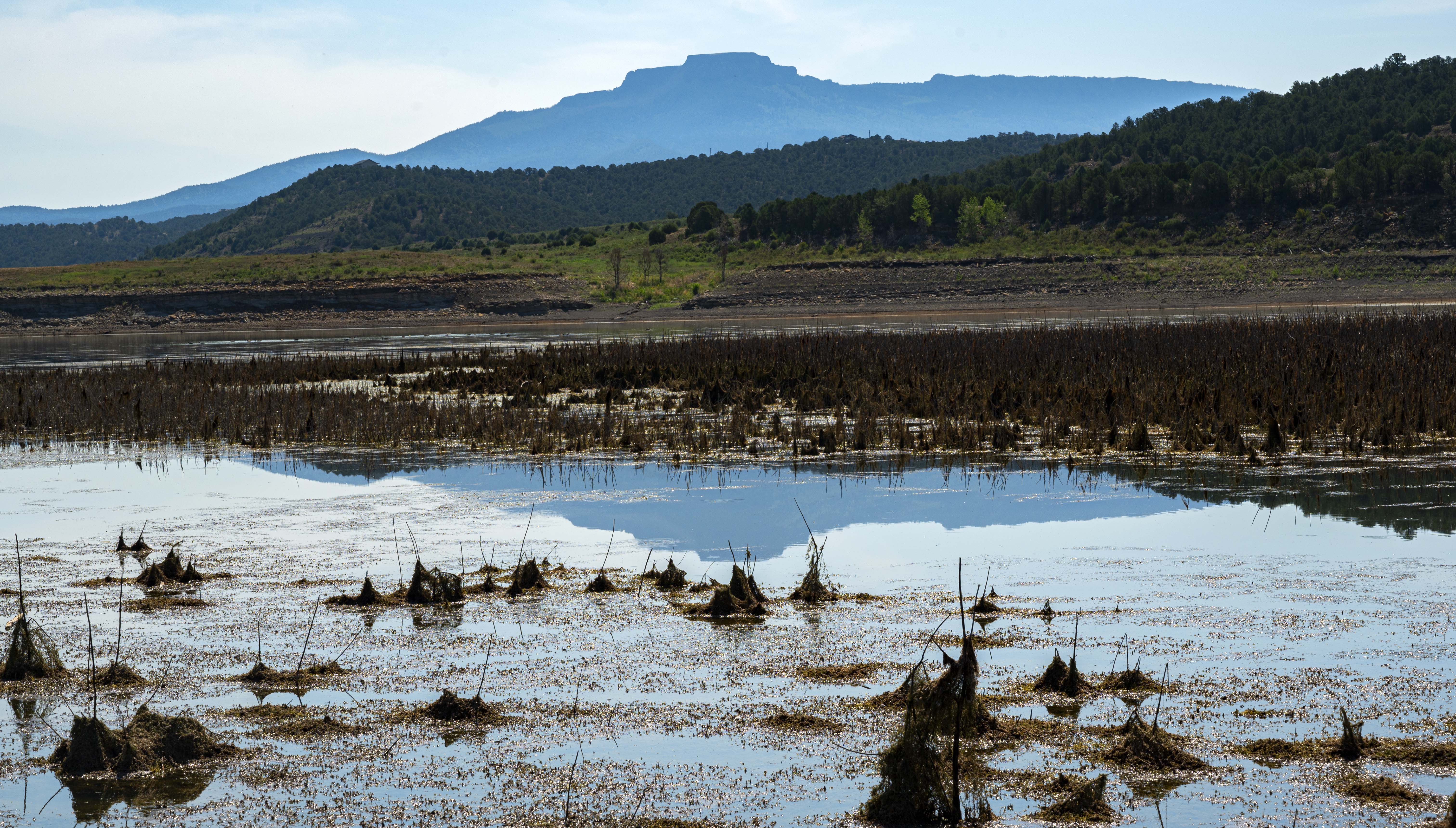 Fishers Peak, which will be the Colorado’s 42nd state park, towers over Trinidad Lake State Park Tuesday, Aug. 18, 2020. (The Gazette, Christian Murdock) (Christian Murdock/The Gazette)