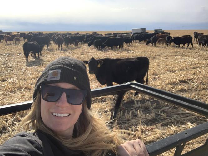 Clare Dunn with cattle
