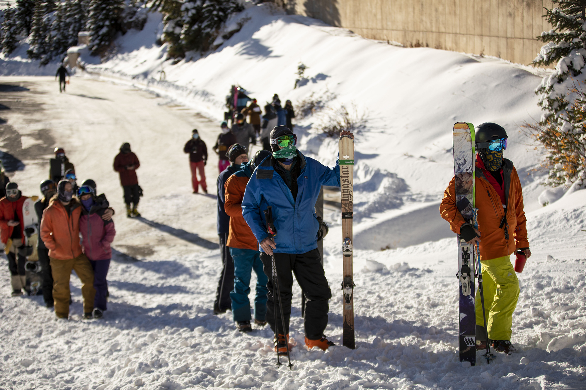 Wolf Creek is the first ski area in Colorado to open for the 2020-21 season, with a snow total of 24 inches. Treasure, Bonanza and Nova lifts are in full operation. Due to COVID-19, all indoor facilities are closed, excluding bathrooms, social distancing and wearing of masks are required. (Chancey Bush/ The Gazette) (Chancey Bush The Gazette)