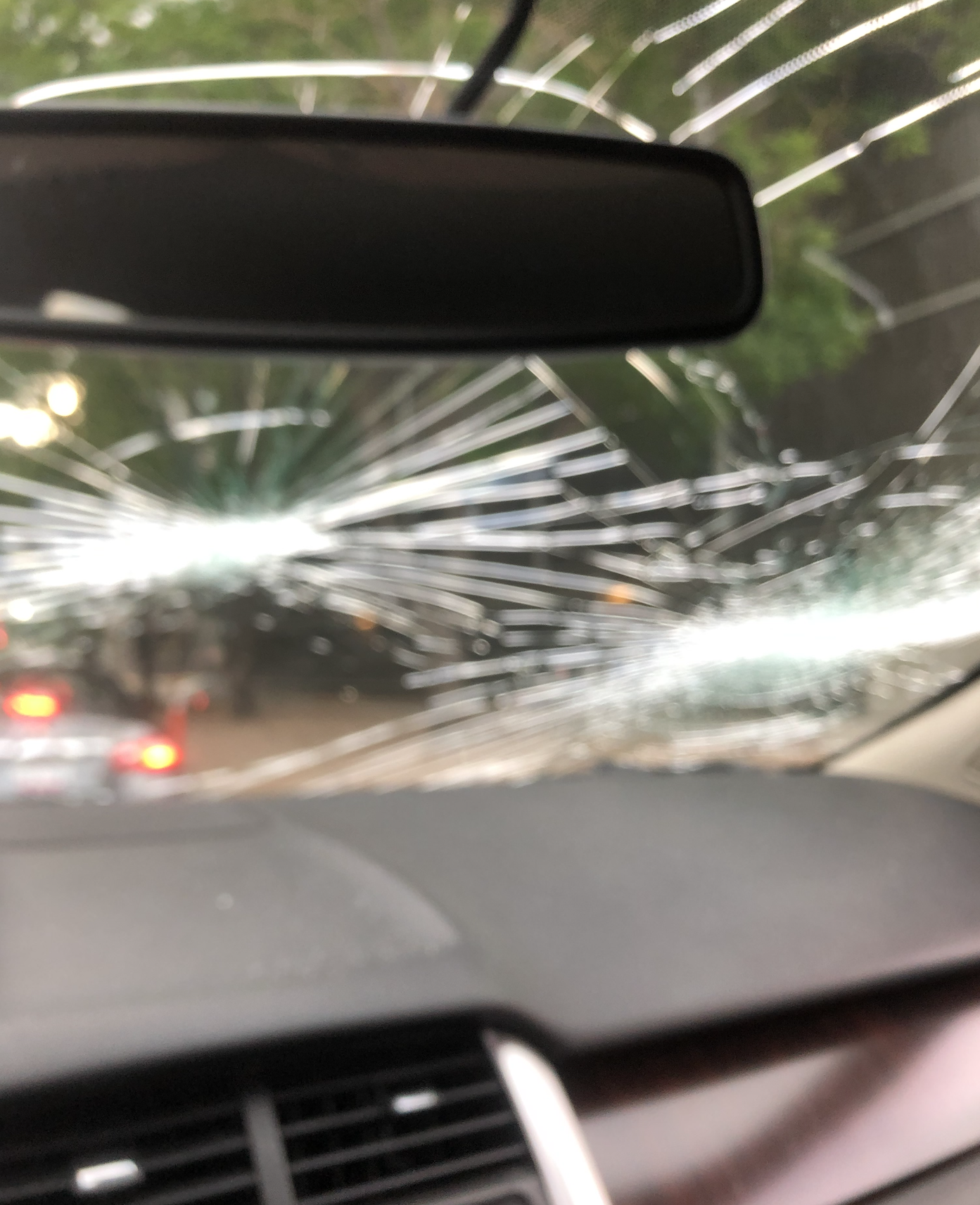 This is the inside view from Jennifer Watson’s SUV after a run-in with protesters in downtown Denver on May 28, 2020. (JoeyBunchjoey.bunch@coloradopolitics.comhttps://secure.gravatar.com/avatar/66505e98f9e3fed10e6a3b9a1fc4ca22?d=mm&r=g)