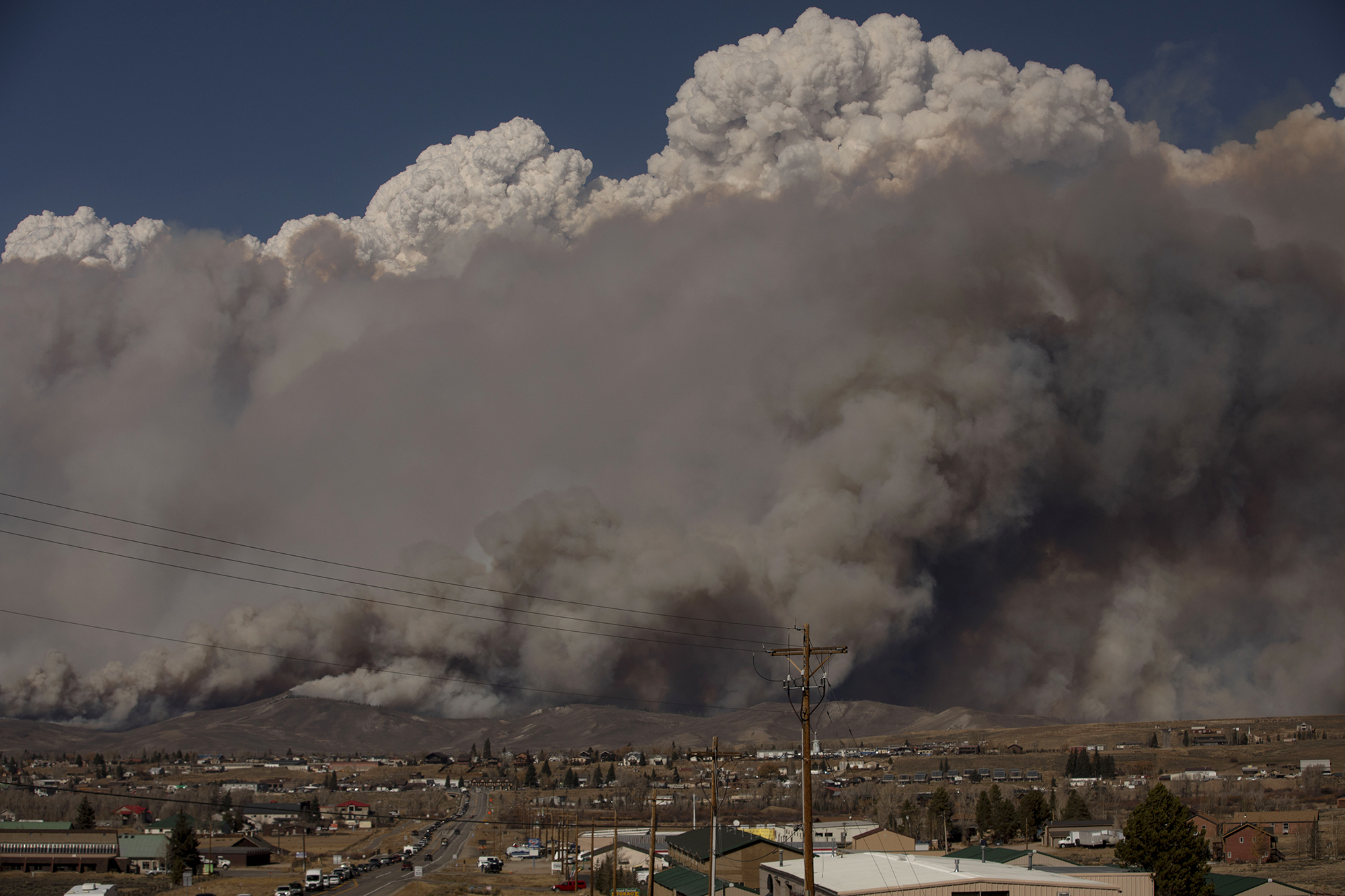 The East Troublesome fire burns close to the town of Granby in Grand County on Thursday, Oct. 22, 2020. The East Troublesome fire has grown to be the second-largest wildfire in Colorado history. (Chancey Bush/ The Gazette) (Chancey Bush The Gazette)