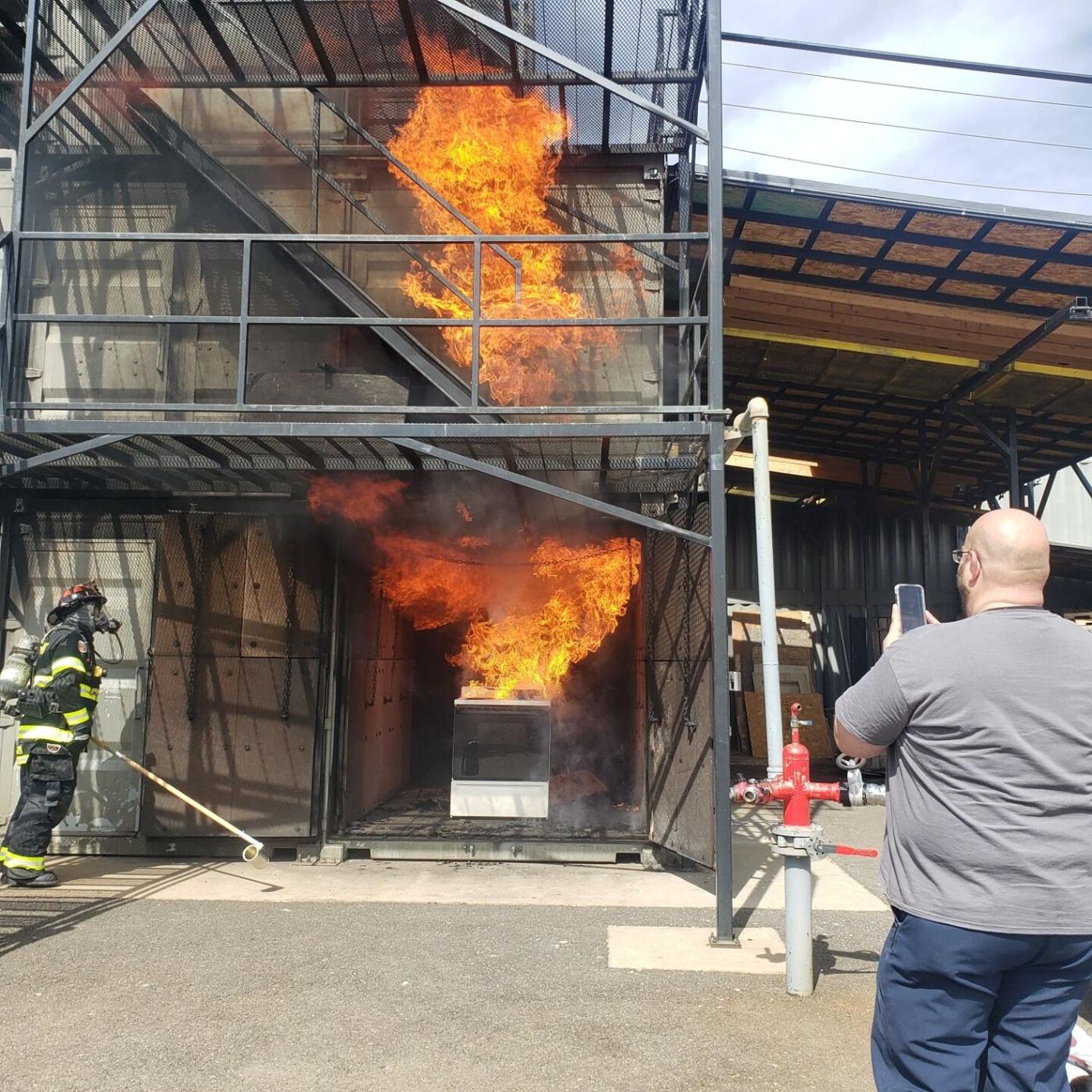 Colorado fire agency holds live burn for Fire Prevention Week