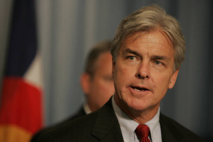 Then-Denver District Attorney Mitch Morrissey says during an Oct. 8, 2008, news conference that the culture that does not come forward with information that can solve murders must change as he announces that a grand jury indictment was issued against Willie Clark in the murder of former Broncos star Darrent Williams. (the ROCKY MOUNTAIN NEWS file)