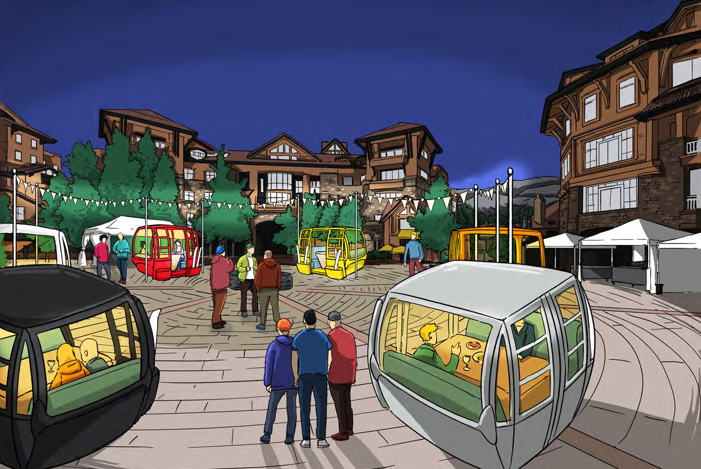 This winter, Mountain Village at Telluride Ski Resort is unveiling gondolas converted for dining. (Courtesy Town of Mountain Village)