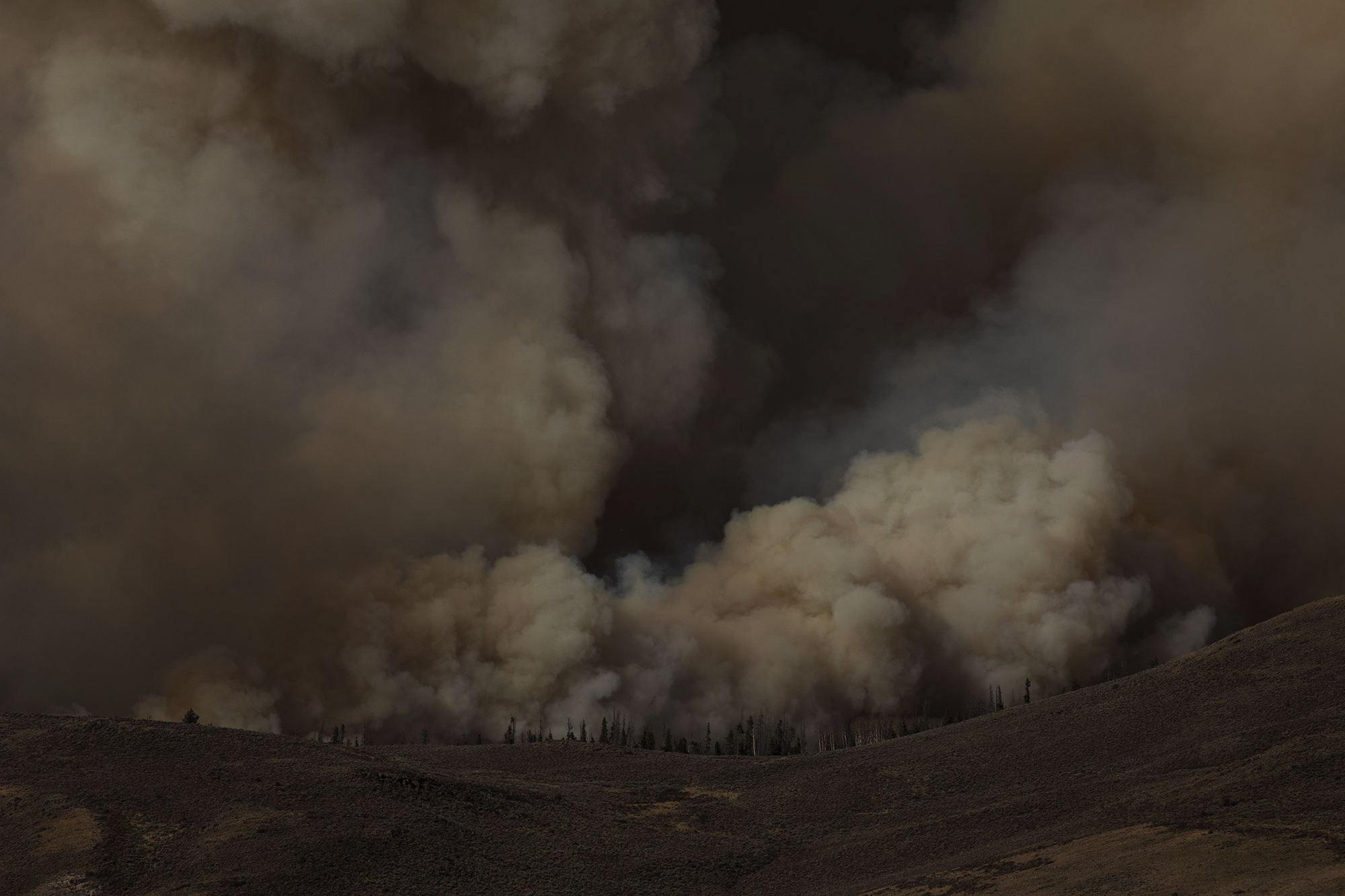 The East Troublesome fire burns near Granby in Grand County on Thursday, Oct. 22, 2020. The East Troublesome fire has grown to be the second-largest wildfire in Colorado history. (Chancey Bush/ The Gazette) (Chancey Bush The Gazette)