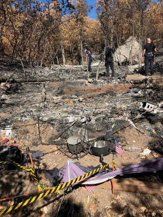 Investigators have determined the Incline fire started at a homeless camp near Barr Trail. (Courtesy photo)