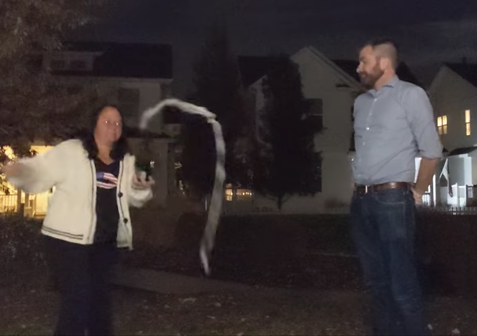 Via Facebook State Sen. Faith Winters and Rep. Matt Gray celebrate by popping the cork on a bottle of champagne over the passage of Proposition 118, ensuring every Coloradan has access to time off, on Nov. 3, 2020. Winter and Gray were two of the legislature’s chief proponents. (Via Facebook)