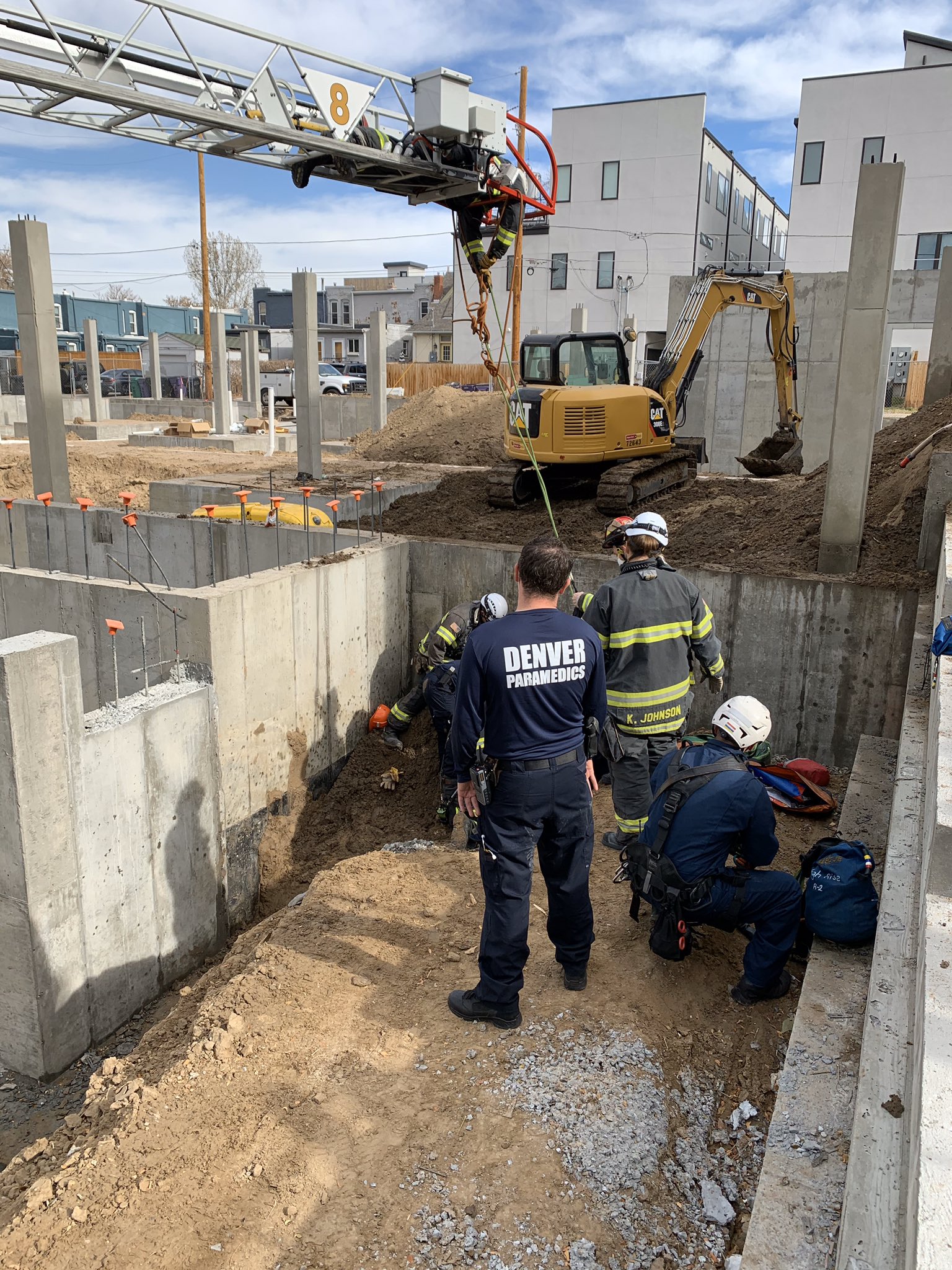Construction worker rescued after falling into excavation in Denver