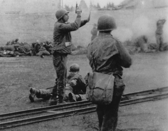 Felix Sparks at the liberation of Dachau