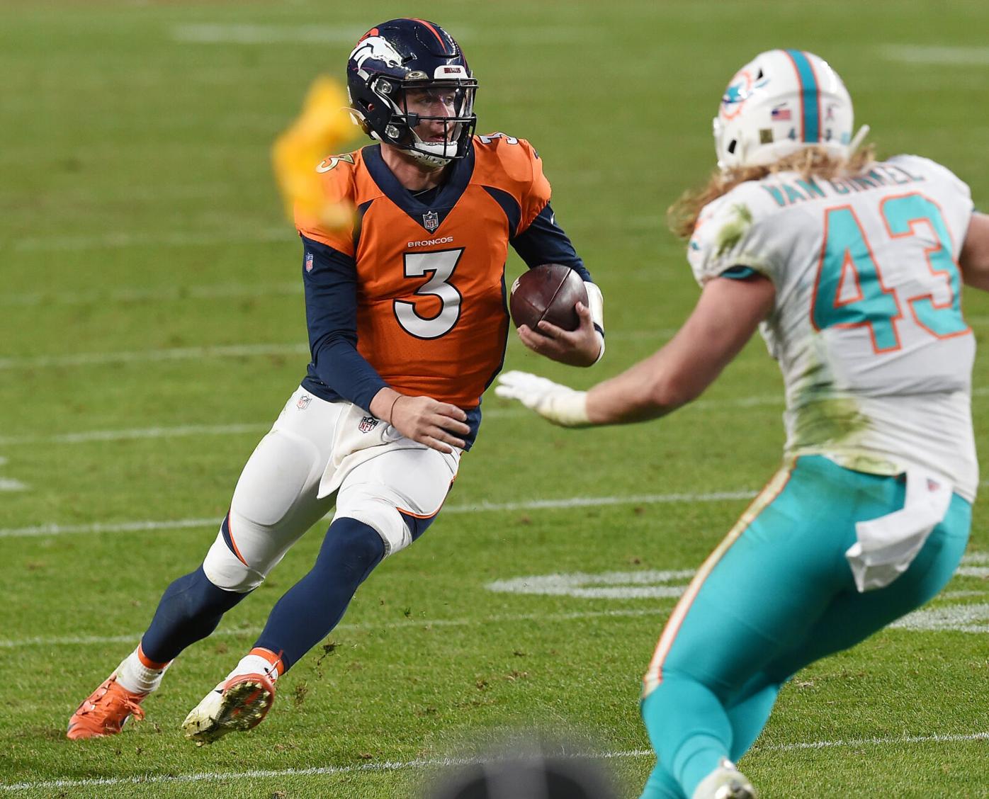 Broncos quarterback Drew Lock responds to critics in win over Dolphins