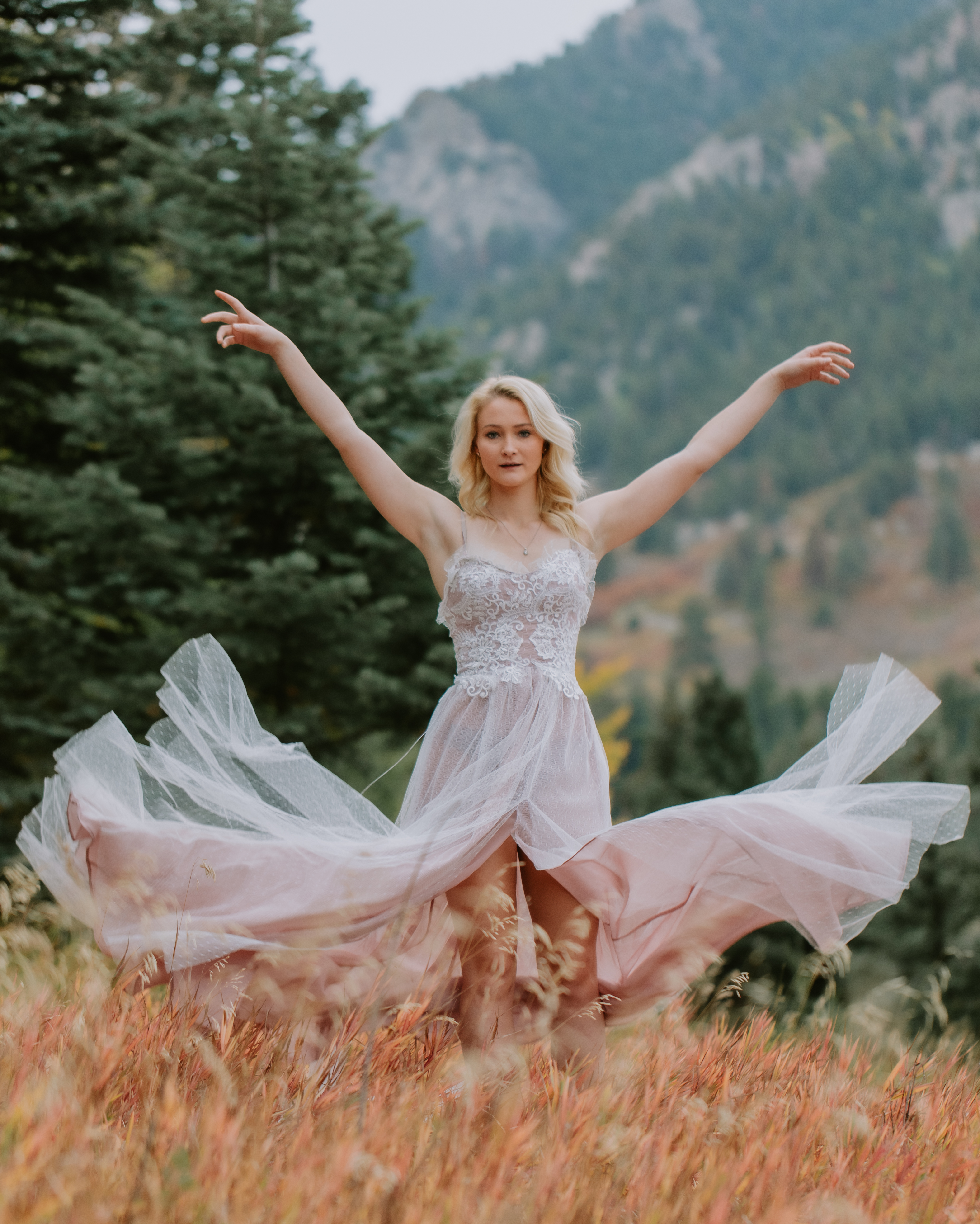 A wedding dress designed and created by AnaKacia Shifflet. The Rye seamstress has loved sewing since childhood. Photo credit: Mile High Captures