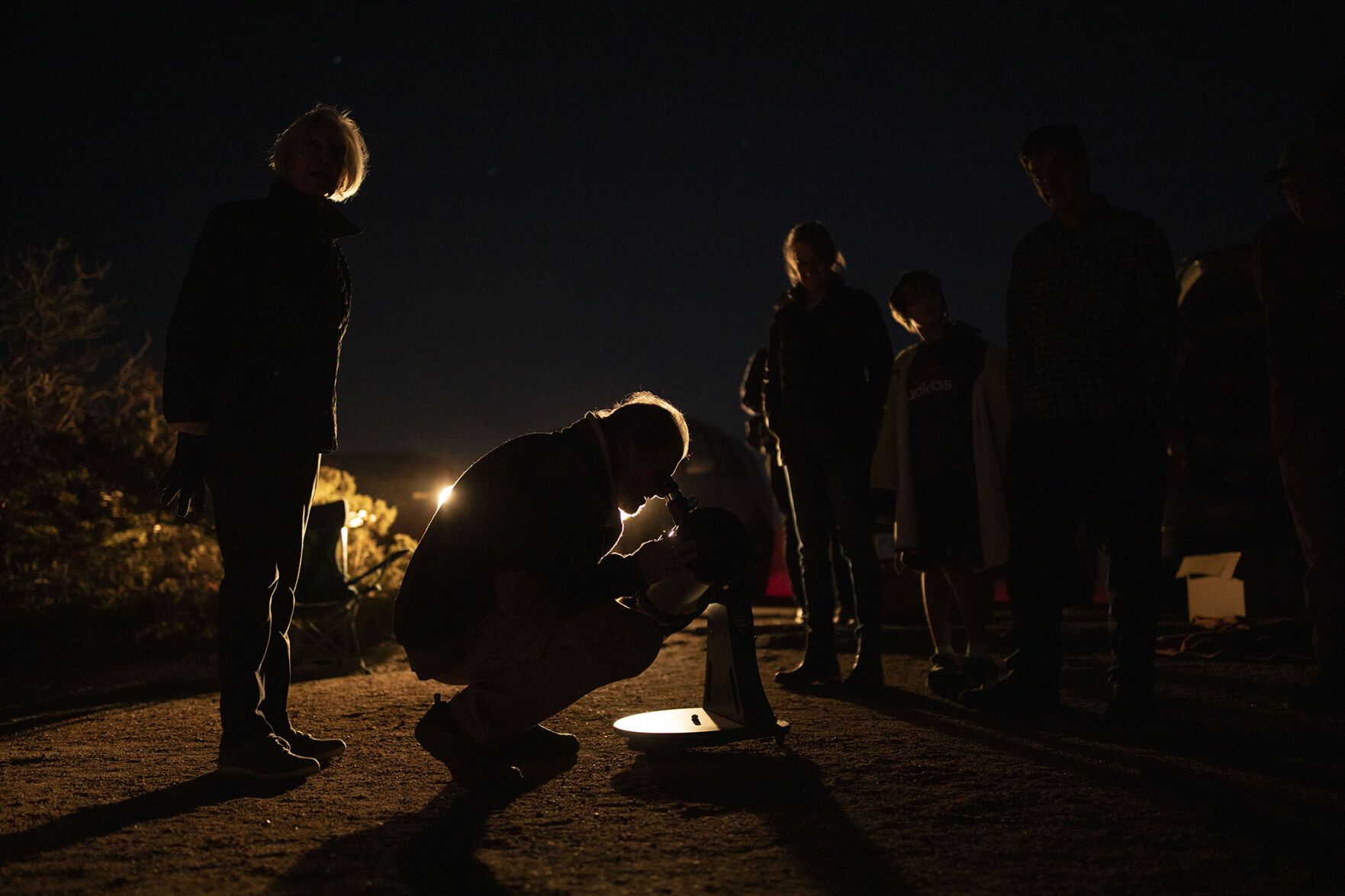 Dean Frankmore uses his six inch reflector telescope to view the ‘Great’ Conjunction of Jupiter and Saturn at the Garden of the Gods Park in Colorado Springs on Monday, Dec. 21, 2020. According to NASA's website, it has been nearly 400 years since the planets passed this close to each other and nearly 800 years since the alignment of Saturn and Jupiter occurred during the night. The last conjunction happened during the day 400 years ago and was not visible. (Chancey Bush/ The Gazette) (Chancey Bush/ The Gazette)