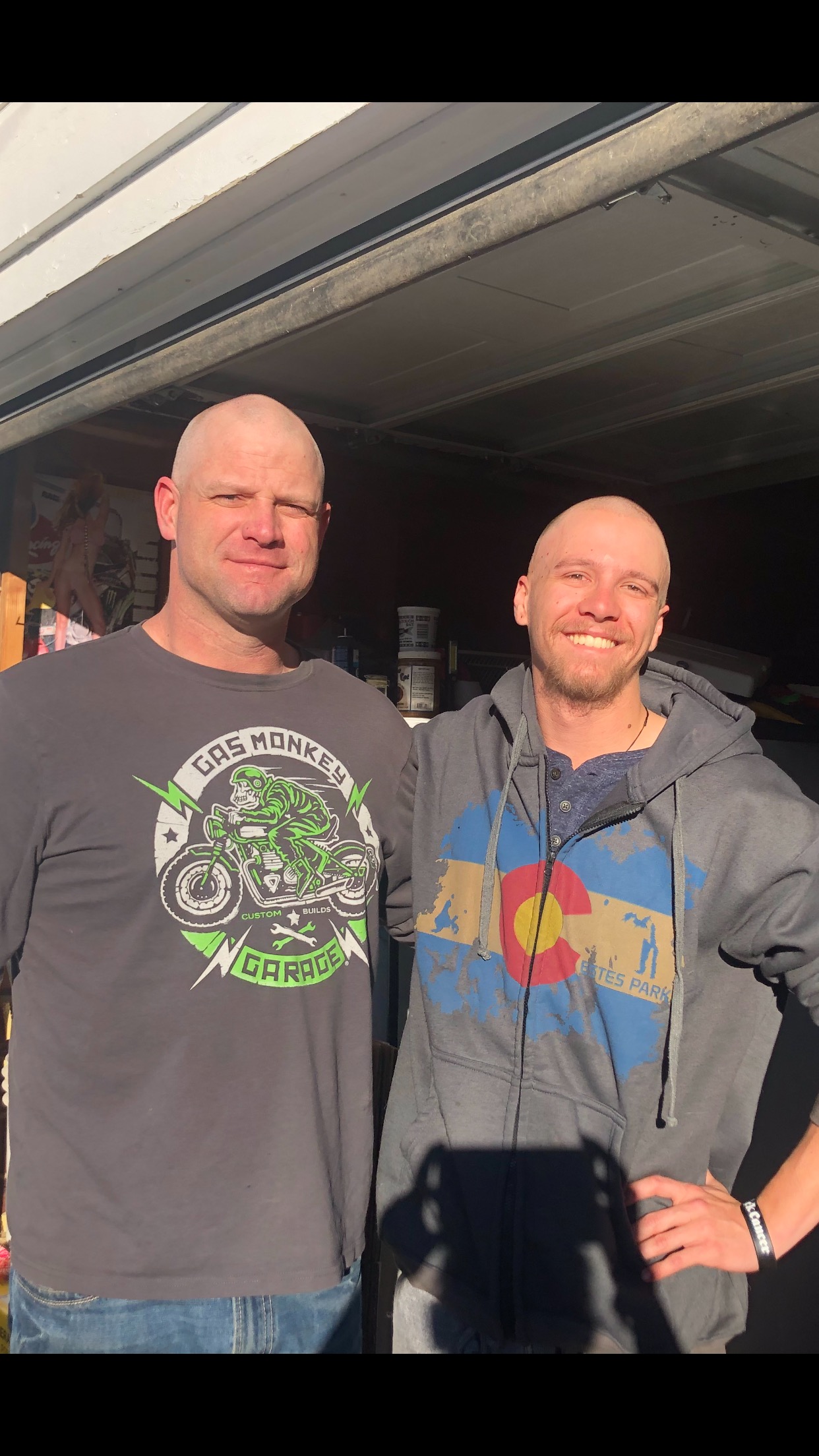 In September, Justin Smithey (right) stands with his father this past summer after being diagnosed with inoperable brain cancer. (Courtesy of Justin Smithey)
