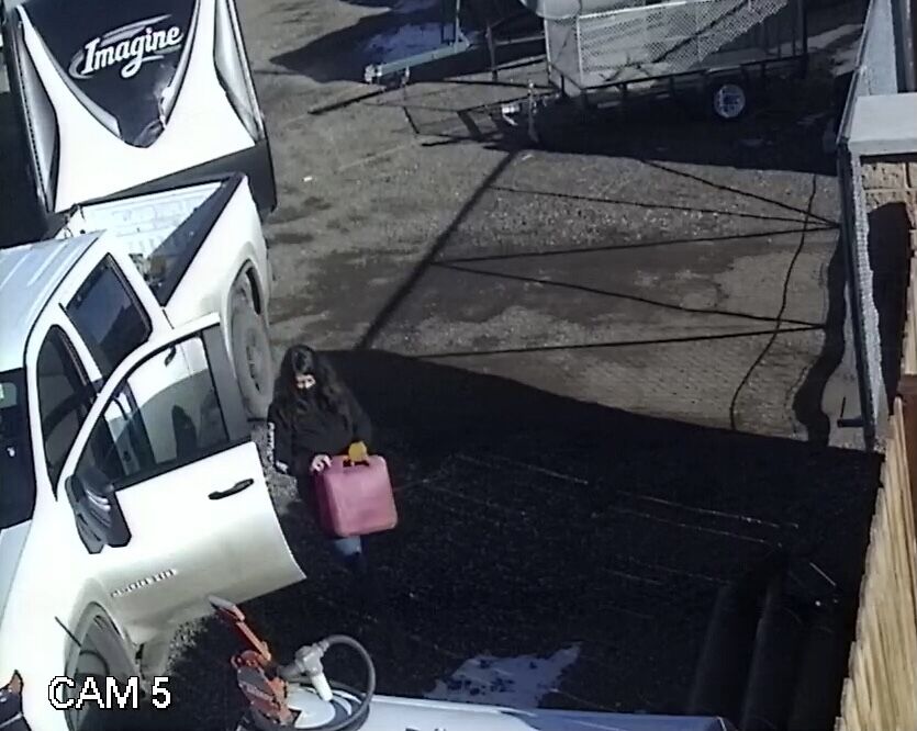 The Weld County Sheriff's Office needs the public's help in identifying a woman accused of stealing a trailer out of a storage area on Christmas Day (Courtesy of Weld County Sheriff's Office)