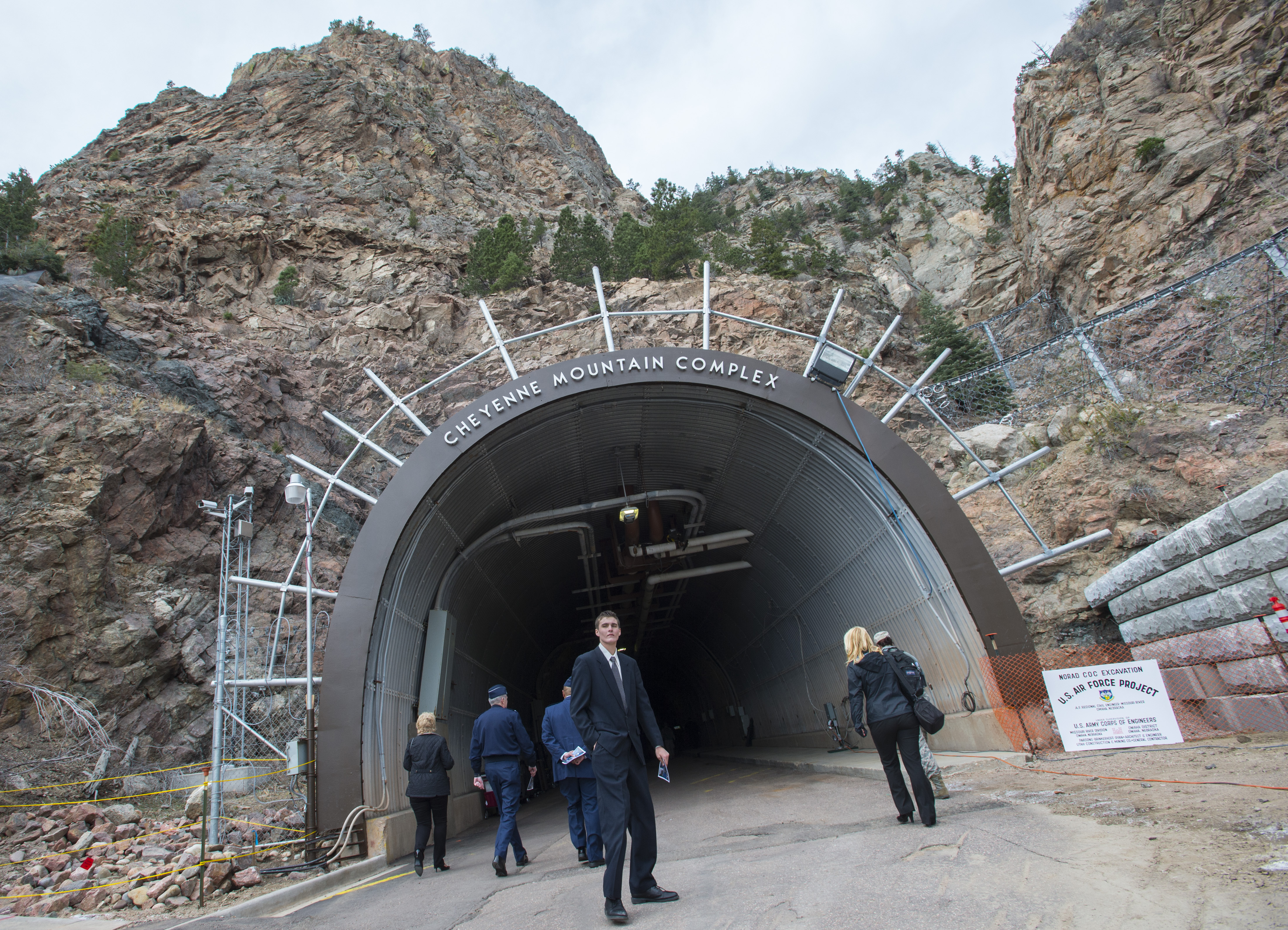 Gazette ffile Guests enter the tunnel leading into the bunker Friday, April 15, 2016, during the 50th anniversary celebration of the Cheyenne Mountain Complex. (Gazette ffile)