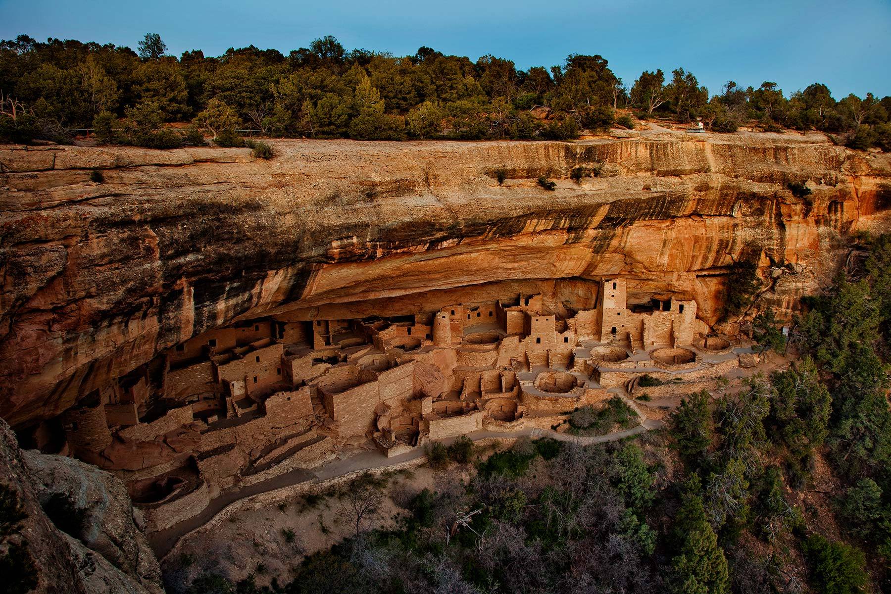 3. Cliff Dwellings of Mesa Verde National ParkOf the historic stone communities still standing today, Mesa Verde National Park features many cliff dwellings. These structures lie beneath hanging cliffs and used to serve as the homes and villages of the Ancient Puebloan people.Photo courtesy of Mesa Verde National Park.