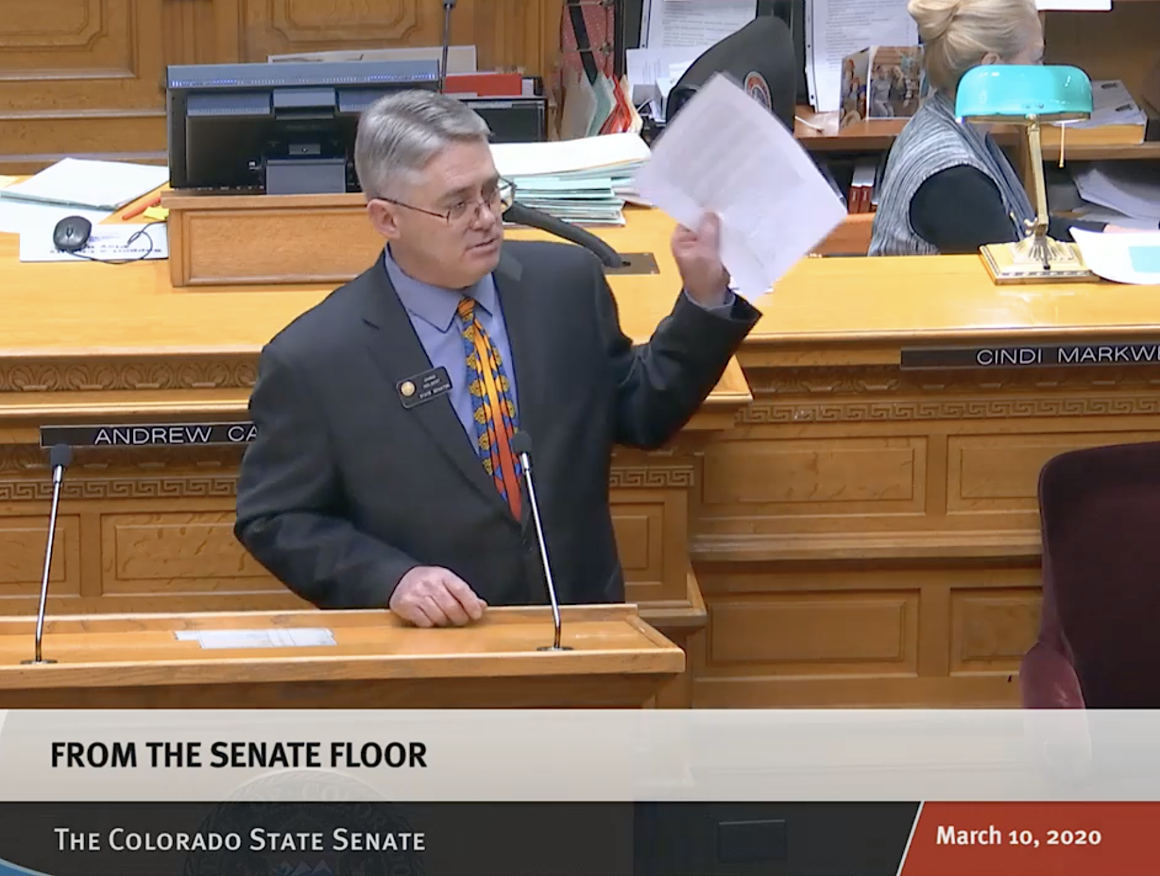 Senate Republican leader Chris Holbert talks about contingency plans for the legislature on the day Gov. Jared Polis announced a state emergency due to the coronavirus outbreak, March 10, 2020. (JoeyBunchjoey.bunch@coloradopolitics.comhttps://secure.gravatar.com/avatar/66505e98f9e3fed10e6a3b9a1fc4ca22?d=mm&r=g)