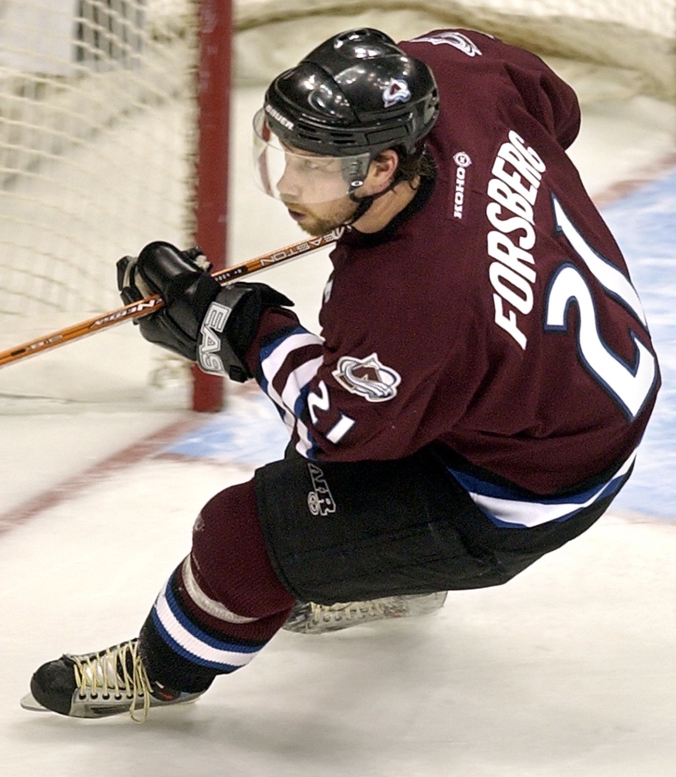 Peter Forsberg in first period action against the St. Louis Blues on Sunday, April 6, 2003 at Pepsi Center in Denver. (Kevin Kreck, Gazette file photo)