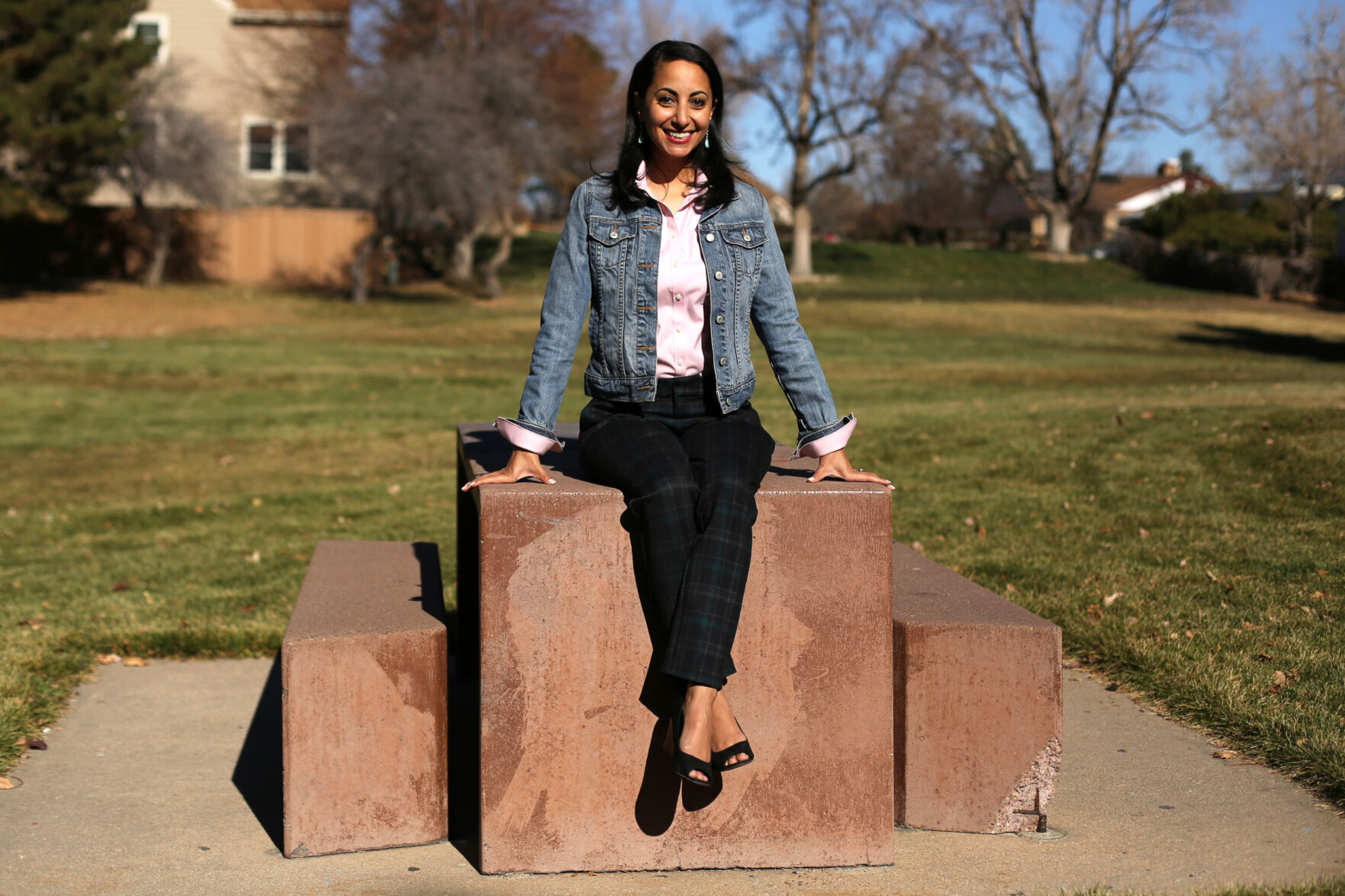 Iman Jodeh is the representative-elect for House District 41 in Aurora, the city she grew up in and has spent the past 35 years of her life. Here, she poses for a portrait in Havana Heights Park at the very same picnic bench where she spent countless days as a child at. Jodeh is the first Muslim to ever be elected to the Colorado state legislature, although she has long been a familiar face at the Capitol because of her passion for activism and community engagement. (Forrest Czarnecki/The Gazette) (Forrest Czarnecki)