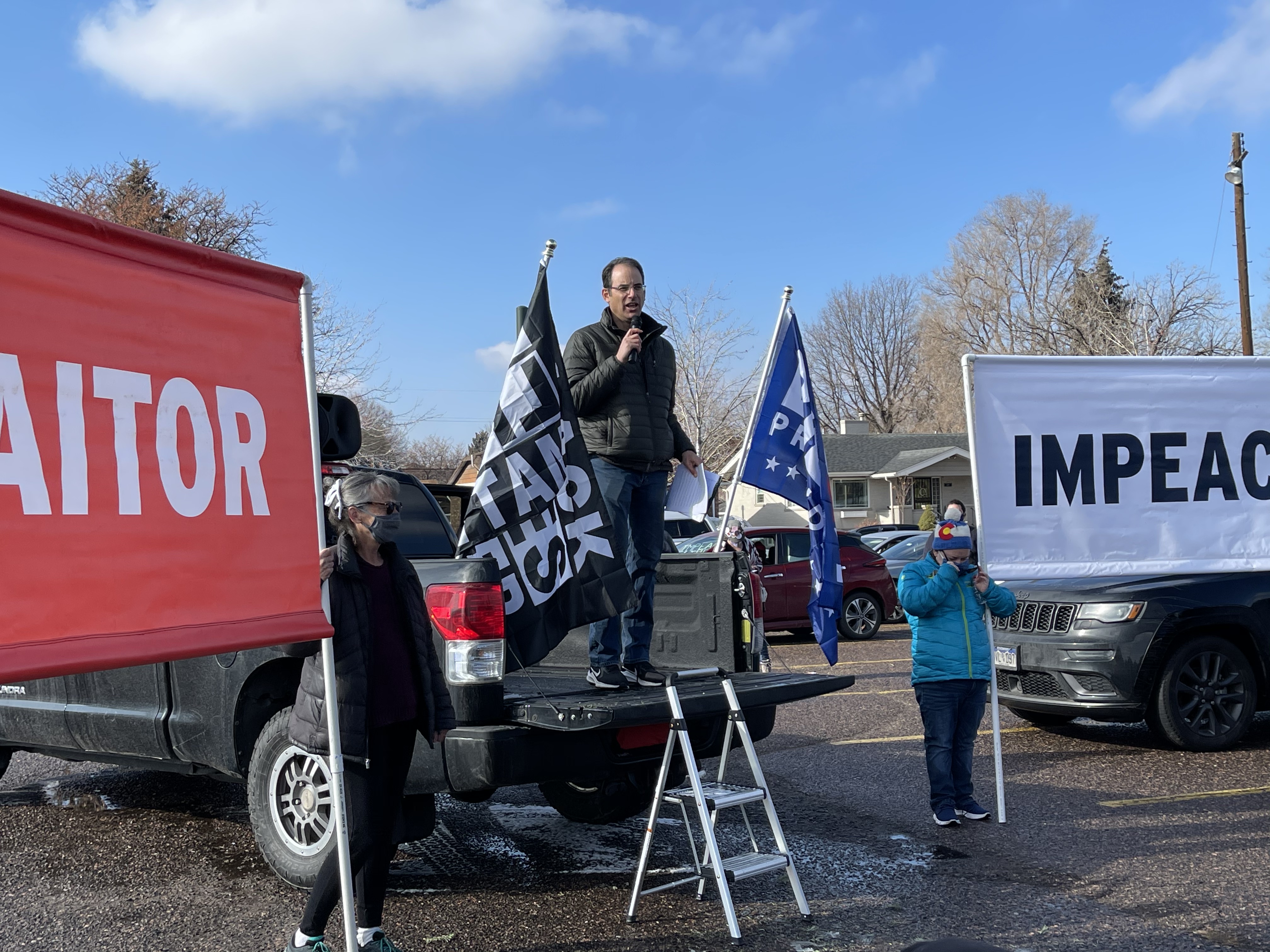 Colorado Attorney General Phil Weiser addresses a crowd of a couple hundred in-person and virtually during the Remove Trump Now car rally held on Jan. 10, 2021, at South High School. (DavidMullenBreaking News Reporterdavid.mullen@gazette.comhttps://secure.gravatar.com/avatar/349fcb3ec304c9bbf2b50a05578938e7?d=mm&r=g)