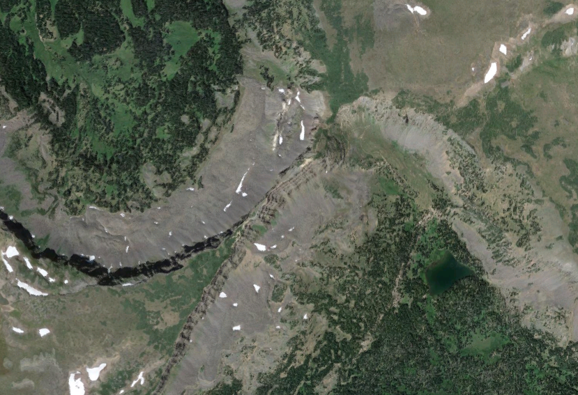11. The Devil's CausewayFound in the Flat Tops Wilderness and a popular destination to hike to, the Devil's Causeway is notable for how narrow the route becomes, flanked by cliff drops. This image captures that from above, as the three-foot-wide section of the trail can be seen near center frame.Photo Credit: @2021 Google Maps.