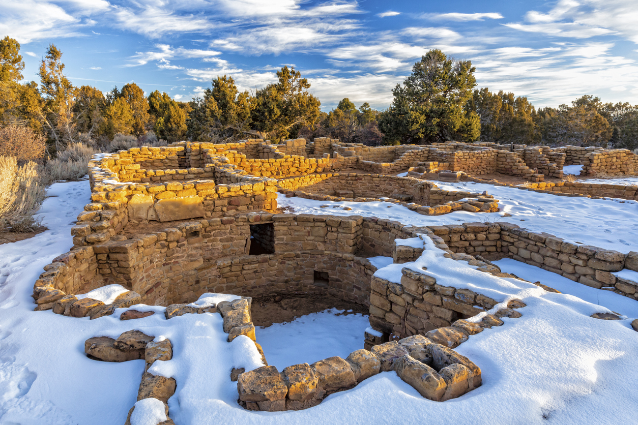 10. Winter Activities at Mesa Verde National ParkExperience the serene settings of Mesa Verde National Park during winter. Several trails are groomed for snowshoeing and cross-country skiing.Author’s Note: All activities during winter months depend on road, trail, and weather conditions. Check here for updates.Photo Credit: lightphoto (iStock). (lightphoto)