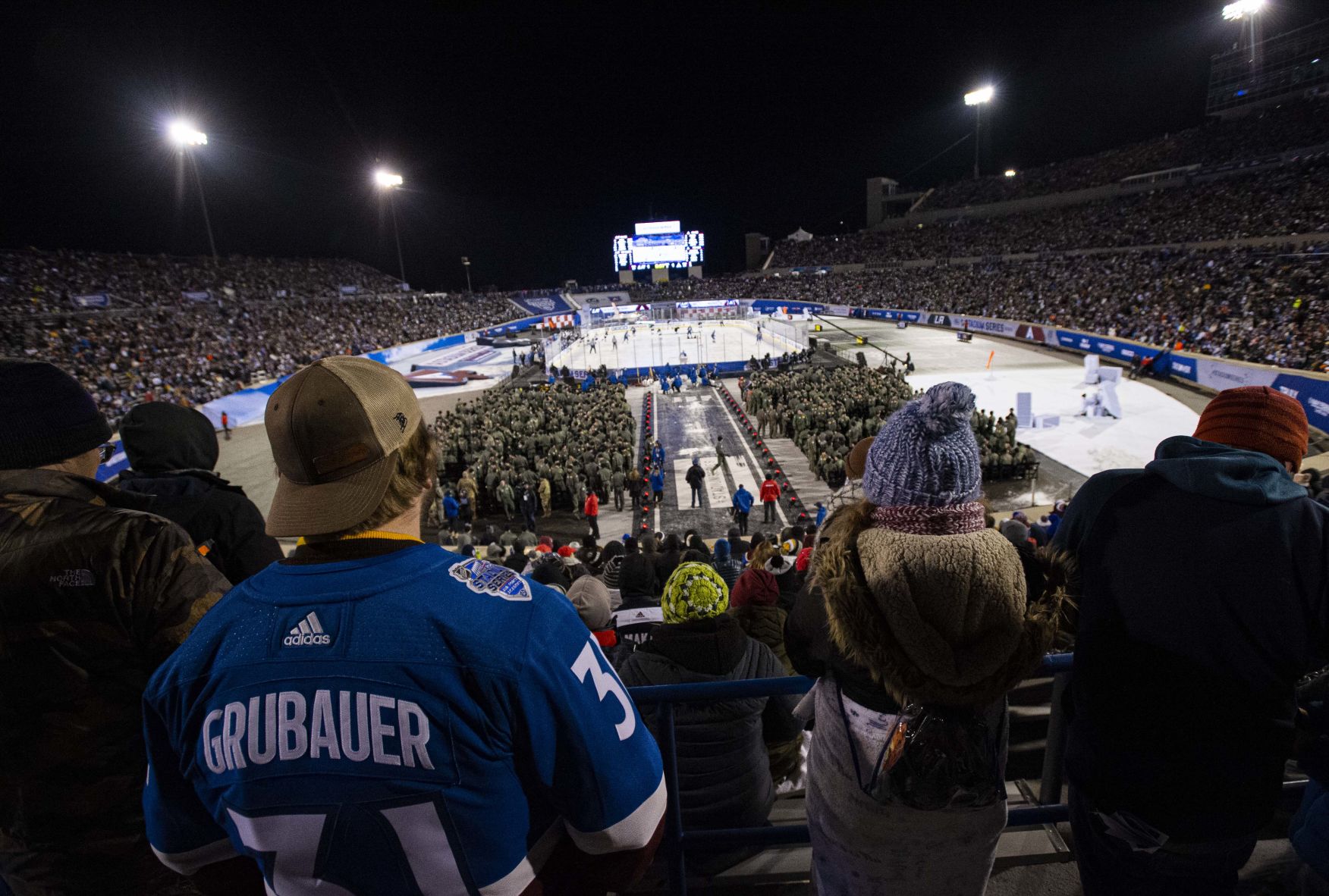 Fans watch the Colorado Avalanche play the Los Angeles Kings during the third period in February of last year at Falcon Stadium on Air Force Academy as part of the NHL Stadium Series. The Kings won 3-1. (Gazette file photo)