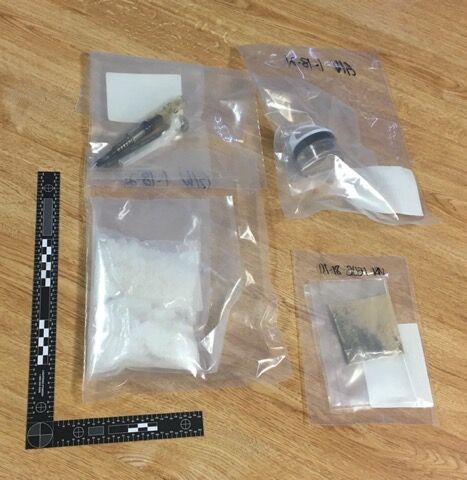 234.3 grams (approximately one half pound) of methamphetamines, 21.9 grams of heroin, drug paraphernalia seized by officers with the Canon City Police Department on January 17th, 2021 (Courtesy of Canon City Police Department)
