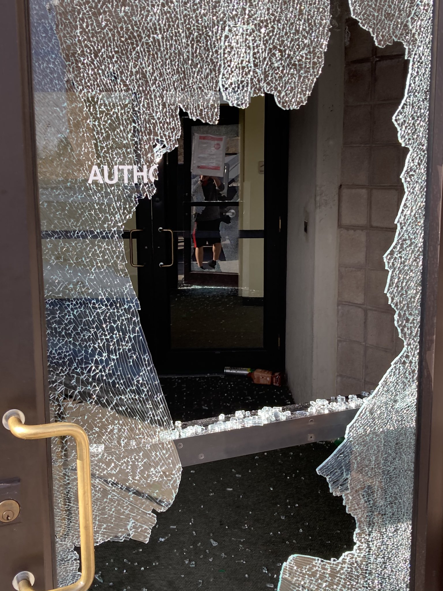 A Jefferson County man is in custody after ramming his vehicle into a marked patrol car at their Golden headquarters Friday morning. (Courtesy of Jefferson County Sheriff's Office)