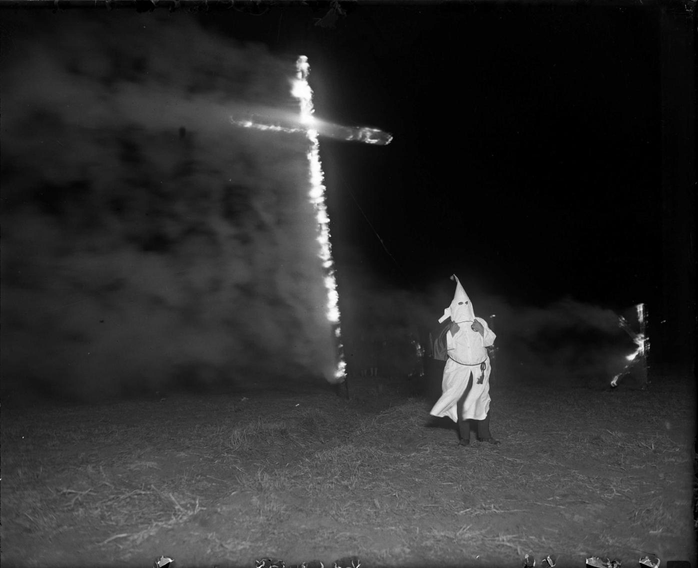 Ku Klux Klan cross-burning rally in Denver's Ruby Hill Park