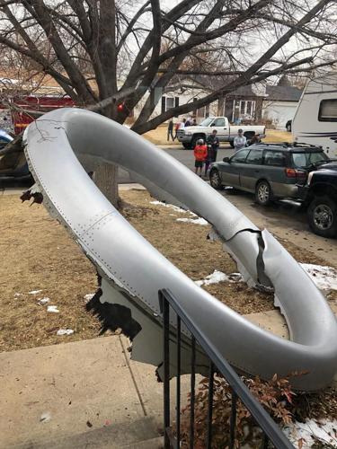 Airplane engine debris -- Klements house