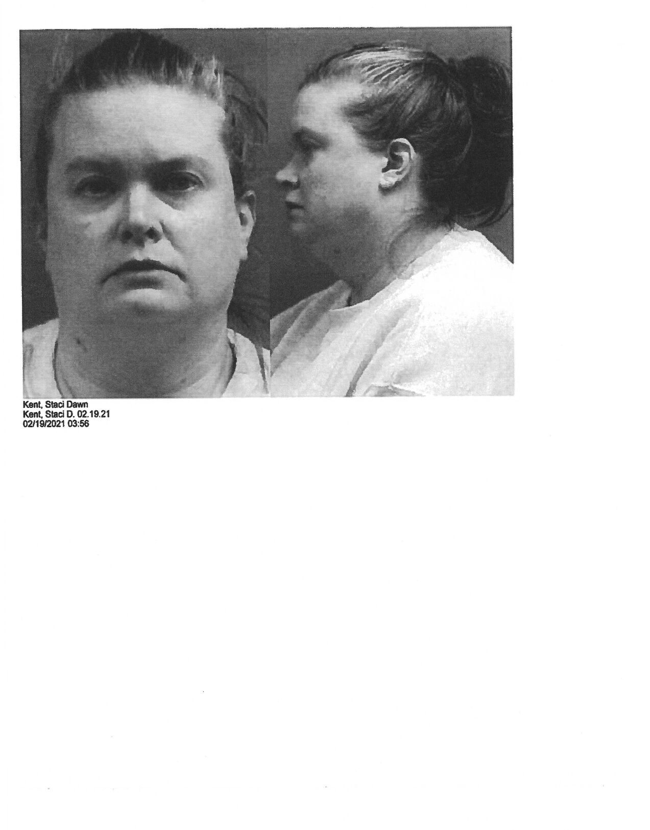 Staci Kent was arrested on Thursday Feb. 18, 2021 on suspicion of tampering with a deceased human body. (Courtesy of the Lake County Sheriff’s Office)