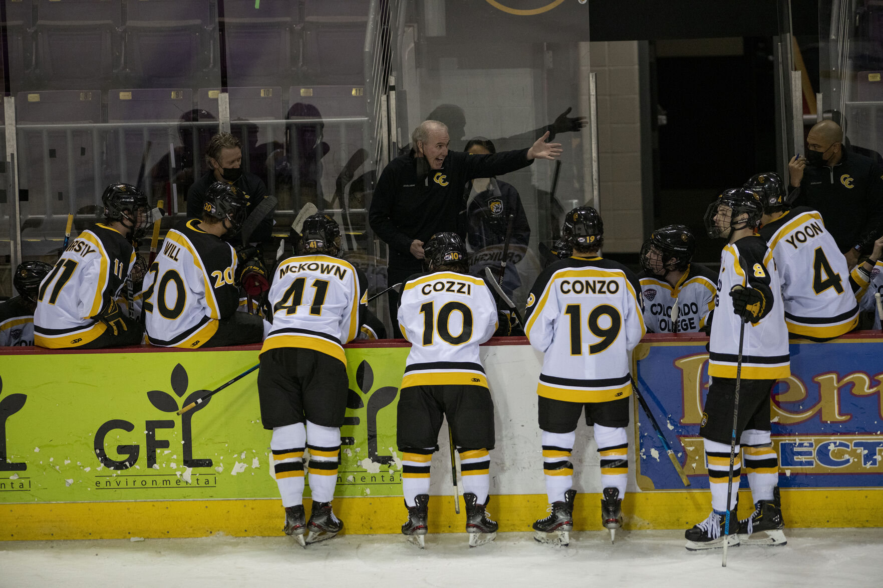 The Colorado College and DU college hockey Battle for the Gold Pan at The Broadmoor World Arena in Colorado Springs on Thursday, Feb. 25, 2021. Denver won the game against the CC Tigers by a score of 5 to 1. (Chancey Bush/ The Gazette) (Chancey Bush/ The Gazette)