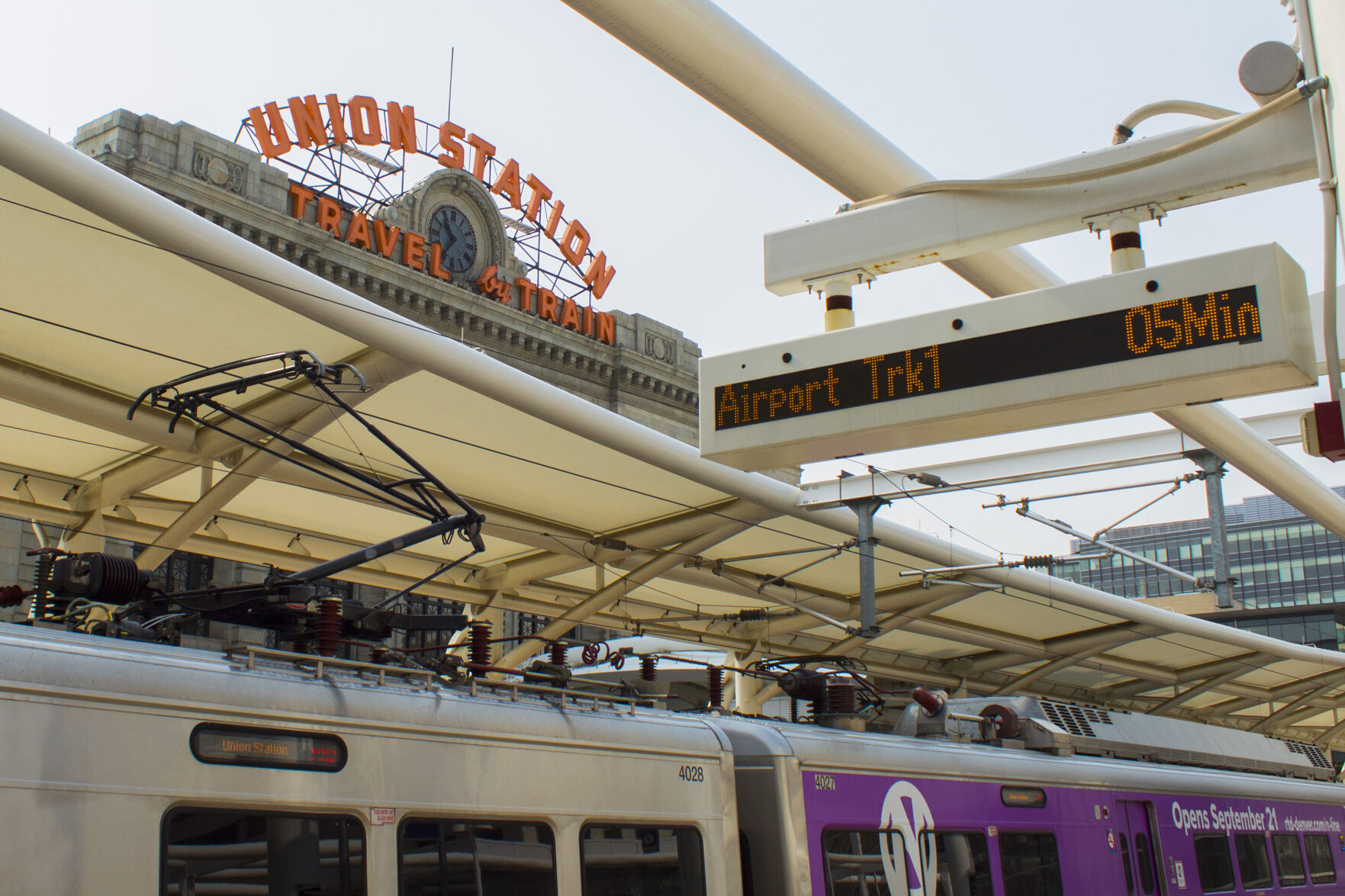 RTD's new N Line train stopped at Denver's Union Station. (Hannah Metzger)
