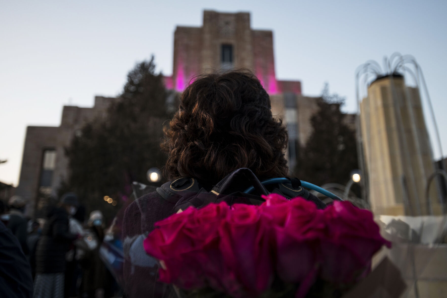 A candlelight vigil was held to mourn the loss of 10 people including a police officer who were killed in a mass shooting at King Soopers supermarket on Monday, outside the courthouse in Boulder, Colo., on Wednesday, March 24, 2021. (Chancey Bush/ The Gazette) (Chancey Bush)
